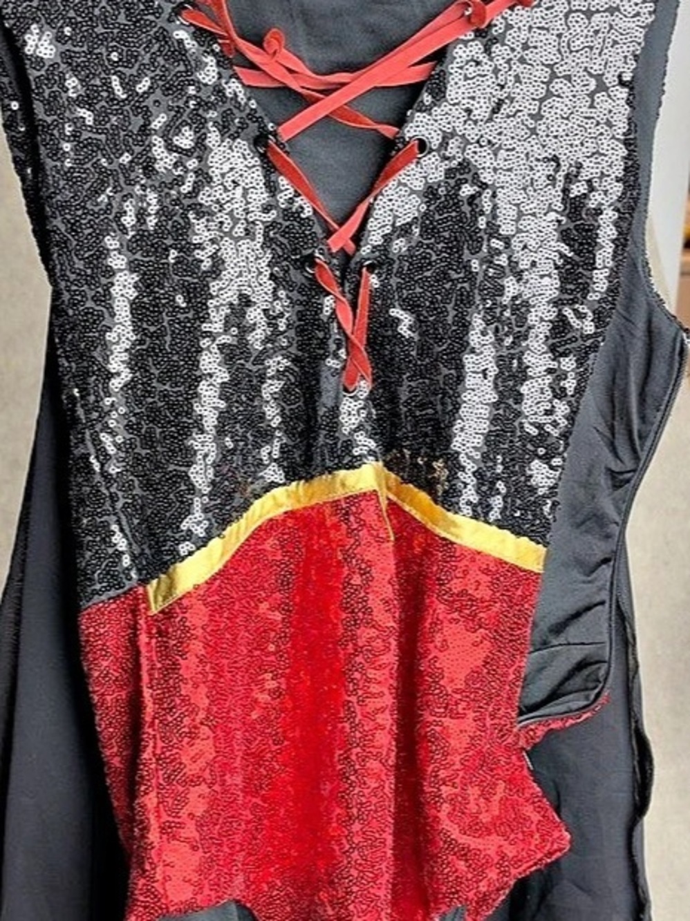 tipsy elves Red and Black Sequin Sexy Vampire Costume with Cape Size Small